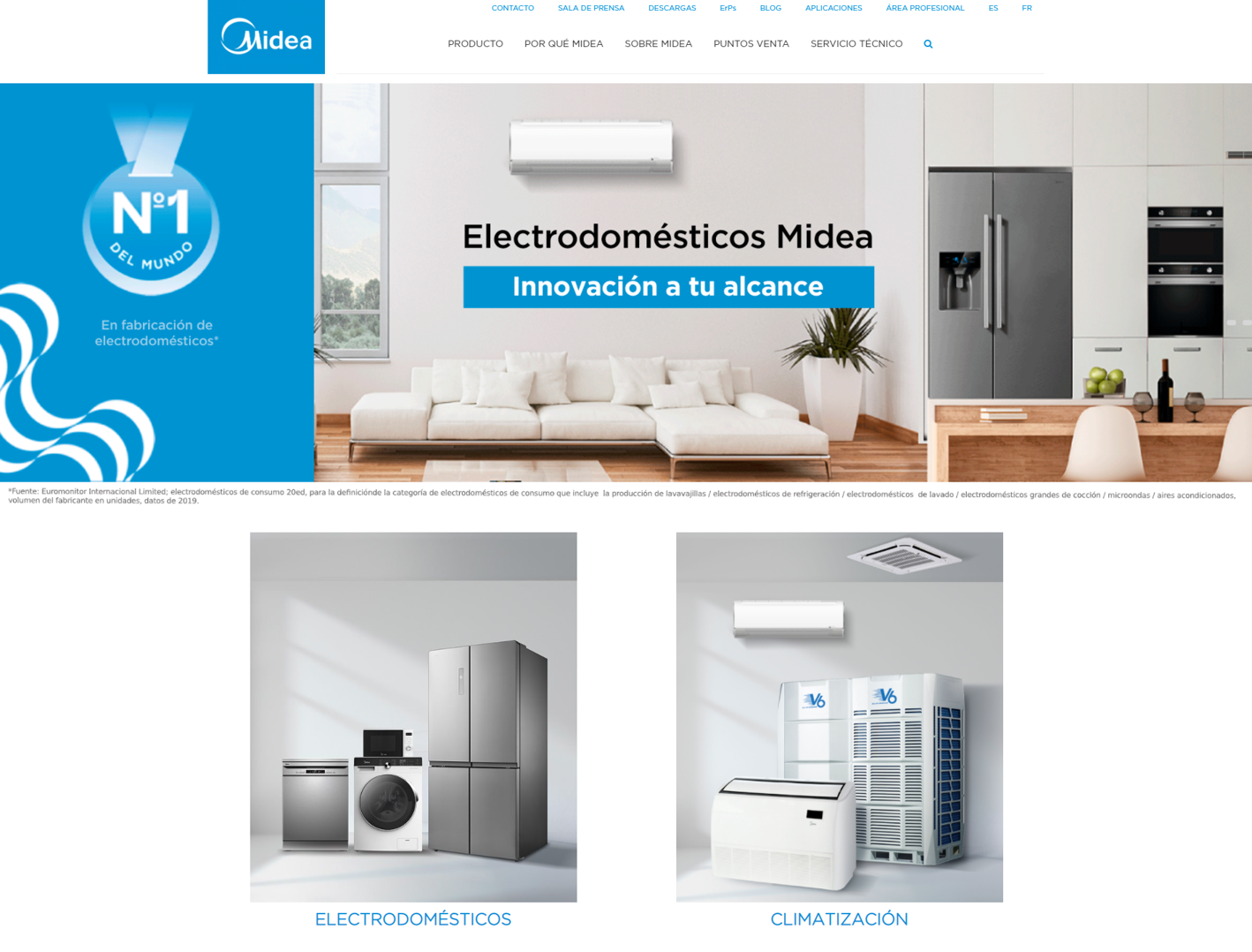 Midea electrodomésticos presenta su nueva web