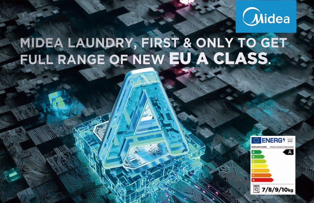 Midea, el primer y único fabricante de electrodomésticos en obtener la nueva etiqueta energética A en su gama de lavado